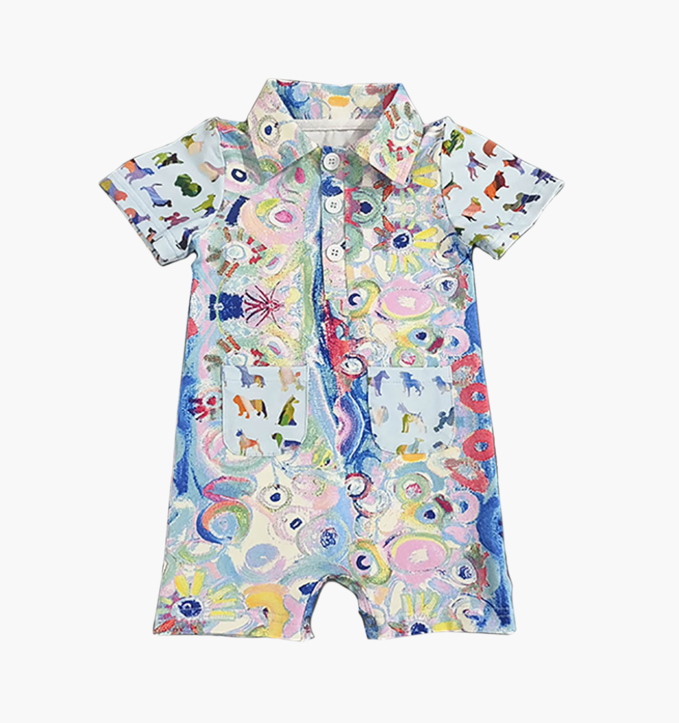 Blue Buddies - Kids Romper