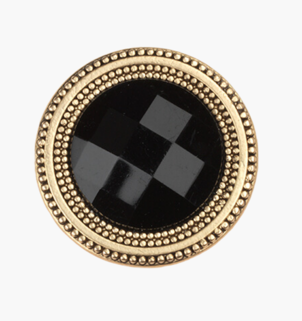 Black Crystal Gold Magnetic Pin