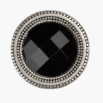 Black Crystal Silver Magnetic Pin