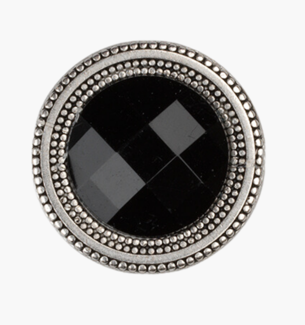 Black Crystal Silver Magnetic Pin