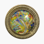 Blue Paisely Gold Magnetic Pin