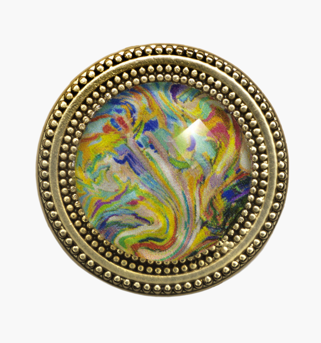 Blue Paisely Gold - Magnetic Pin