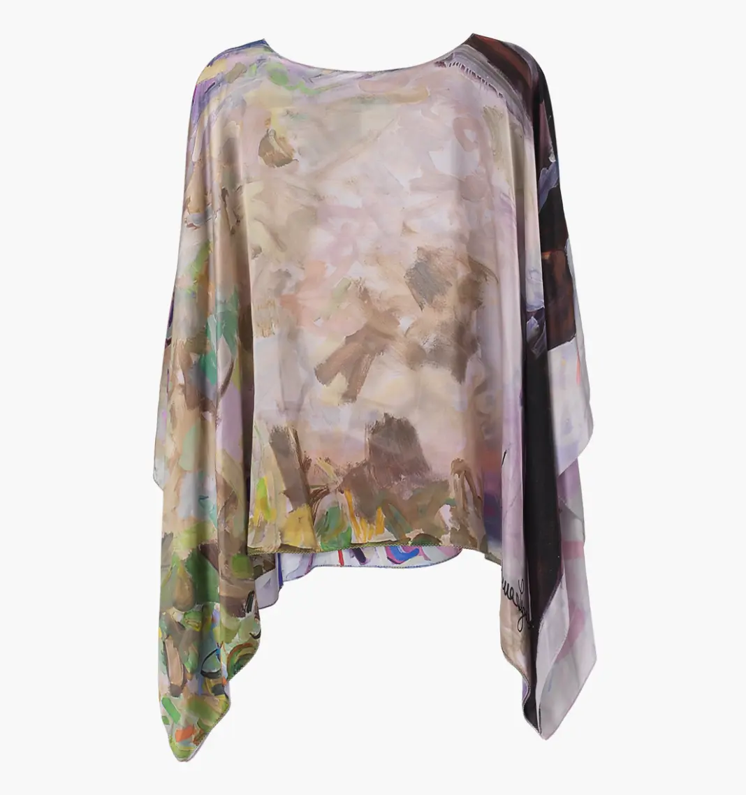 Blushing Beauty - Charmeuse Silk Poncho