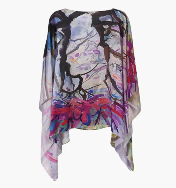 Blushing Beauty – Charmeuse Silk Poncho