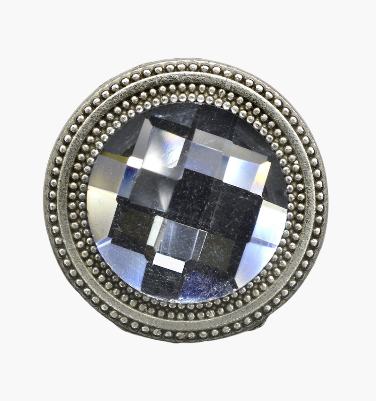 Clear Crystal Silver Magnetic Pin