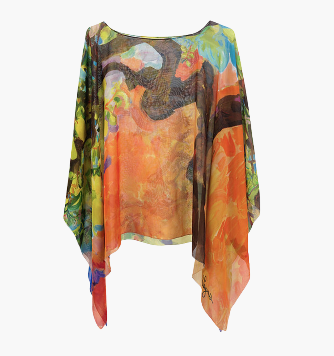 Confidence - Georgette Silk Poncho