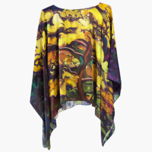 David Charmeuse Silk Poncho