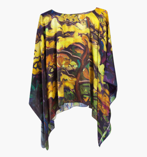 David Charmeuse Silk Poncho