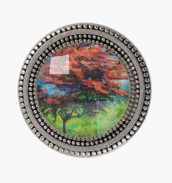 Fiery Maple Silver Magnetic Pin