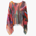 Fiery - Georgette Silk Poncho