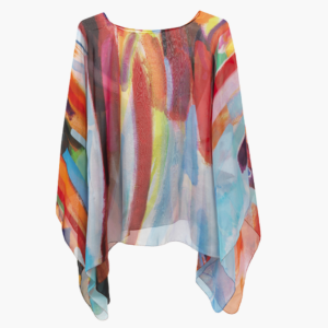 Fiery - Georgette Silk Poncho