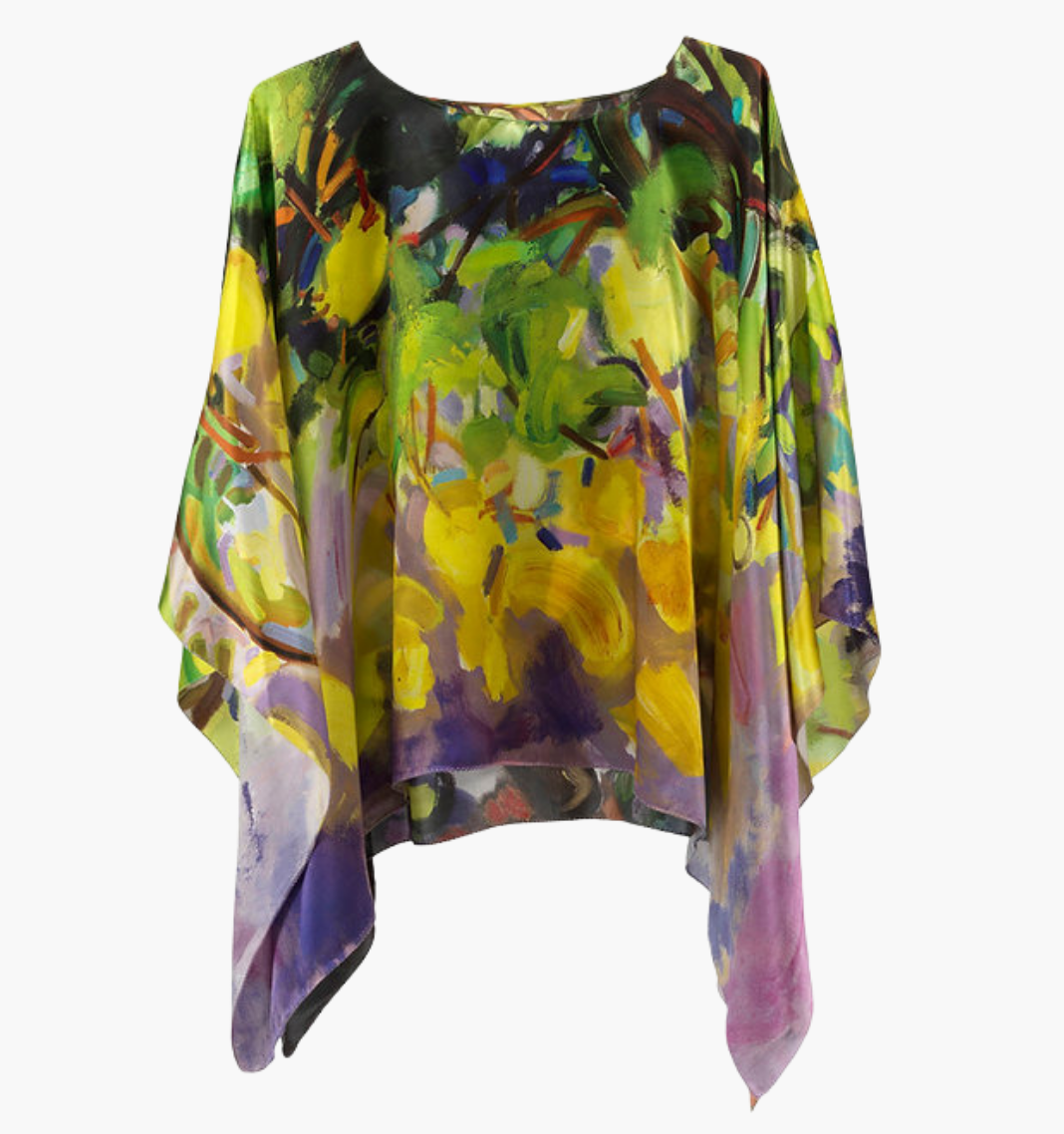 Giving Tree - Charmeuse Silk Poncho