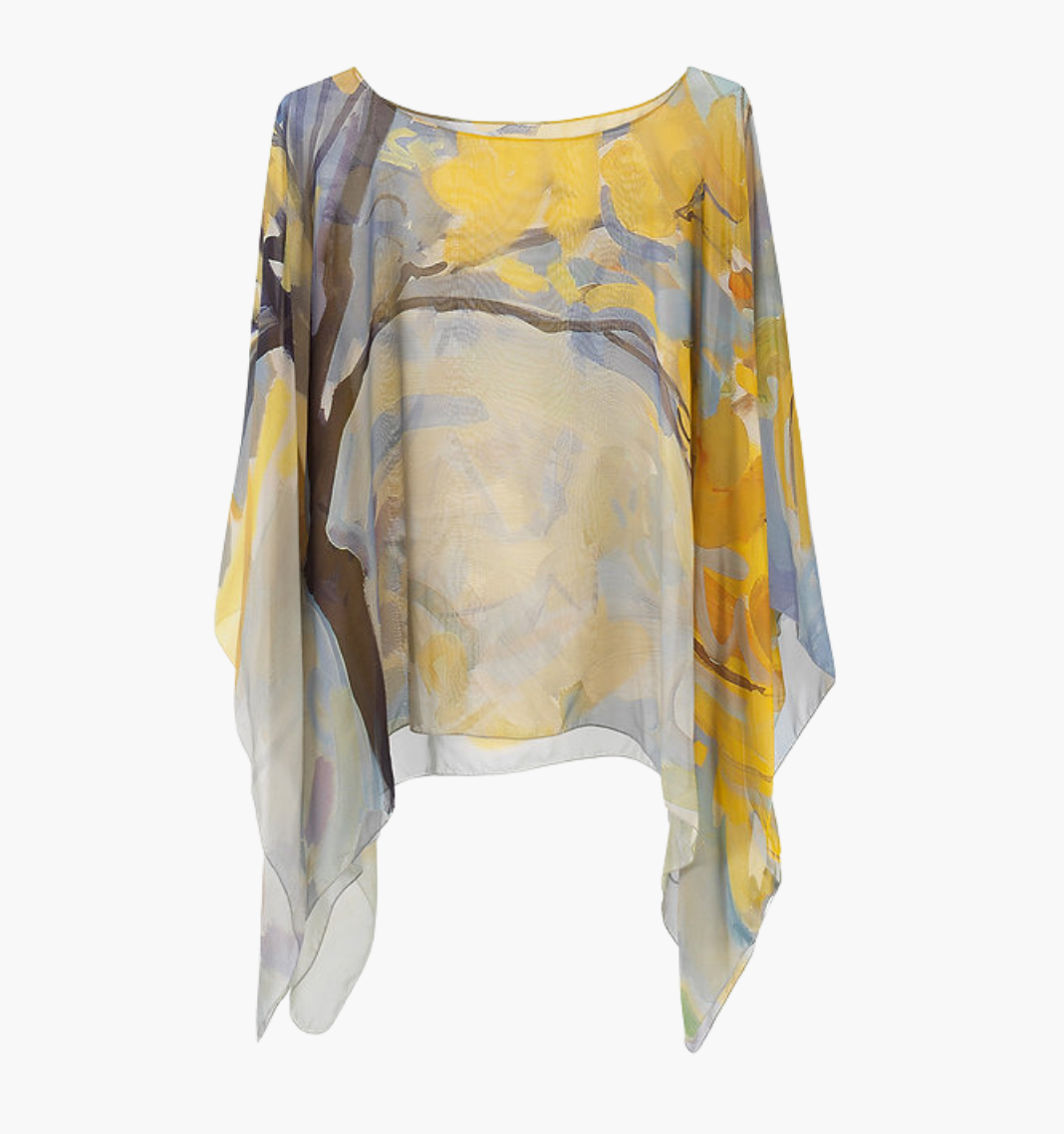 Jubilant - Charmeuse Silk Poncho