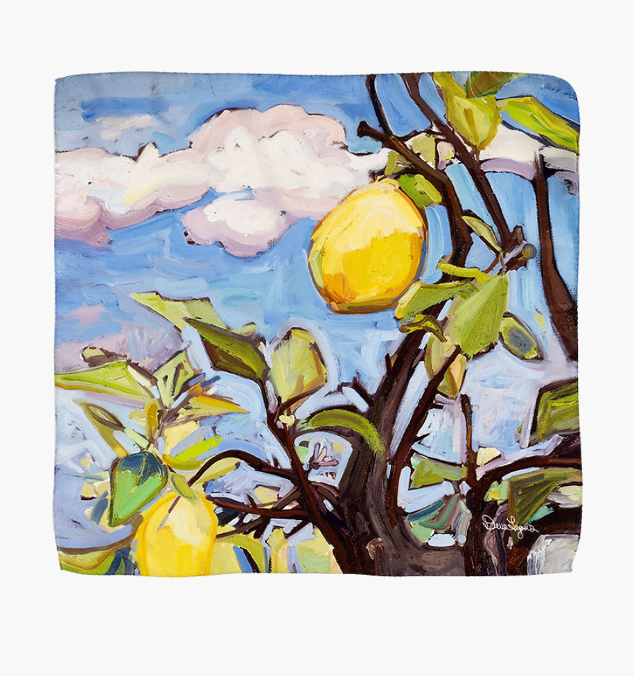 Lovely Lemons - 24" Silk Scarves