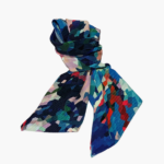 Blue Confetti Pleated Scarf