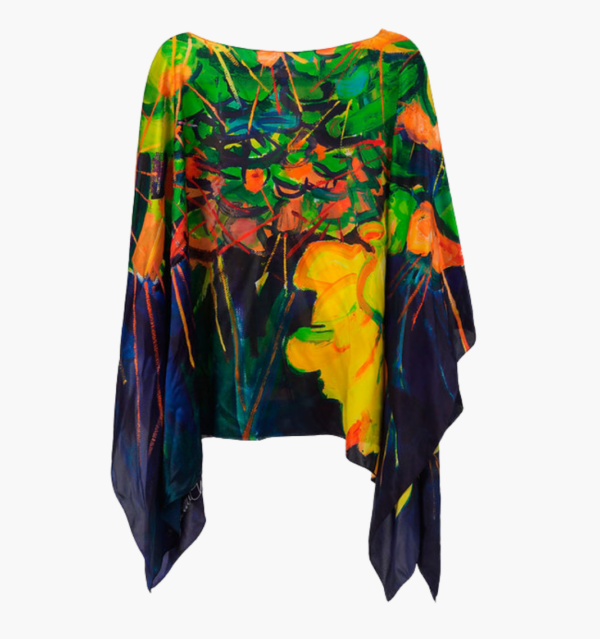 Scintillating Charmeuse Silk Poncho