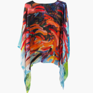 Fiery Maple Georgette Poncho