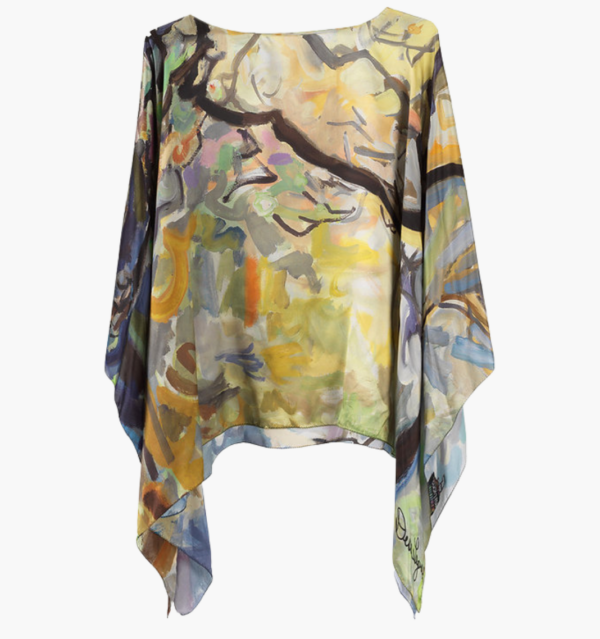 Springtime Charmeuse Silk Poncho