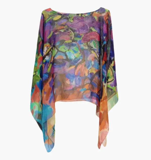 Sunday Fun Day - Georgette Silk Poncho