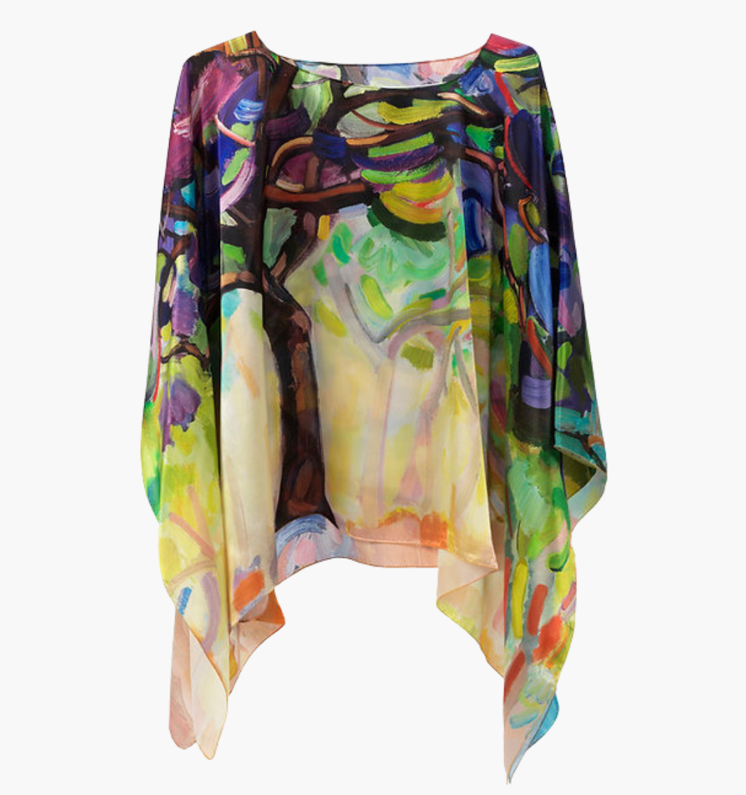 Sunday Fun Day - Charmeuse Silk Poncho