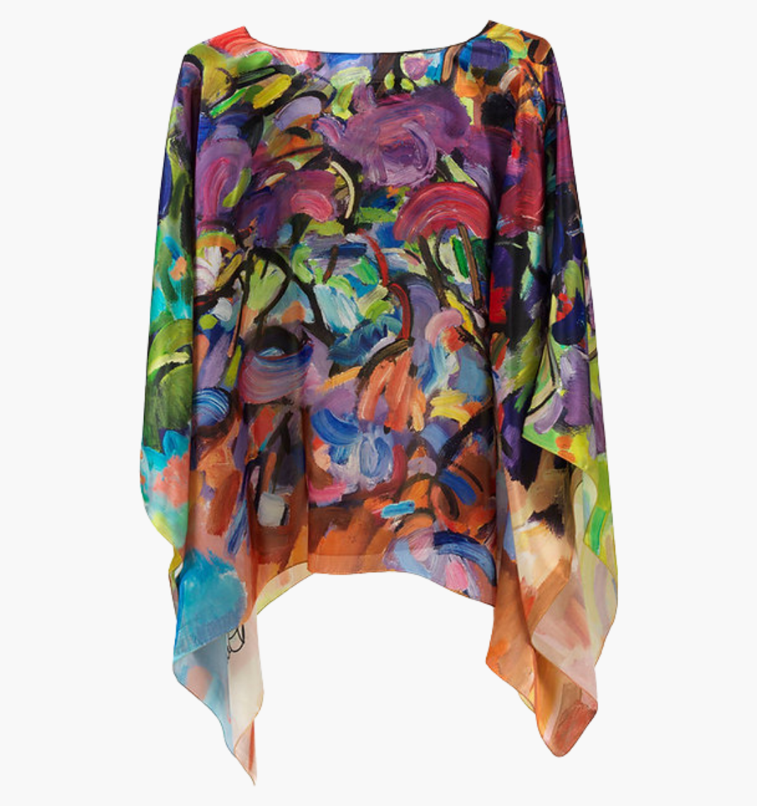 Sunday Fun Day - Charmeuse Silk Poncho