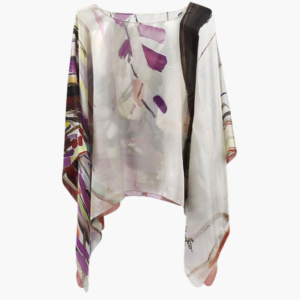 Weeping Cherry Charmeuse Silk Poncho