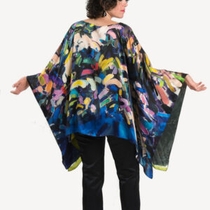 Cherry Blossoms - Charmeuse Silk Poncho