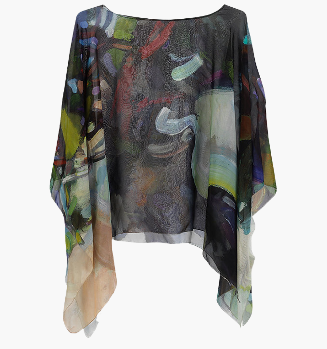 Bonzai - Georgette Silk Poncho