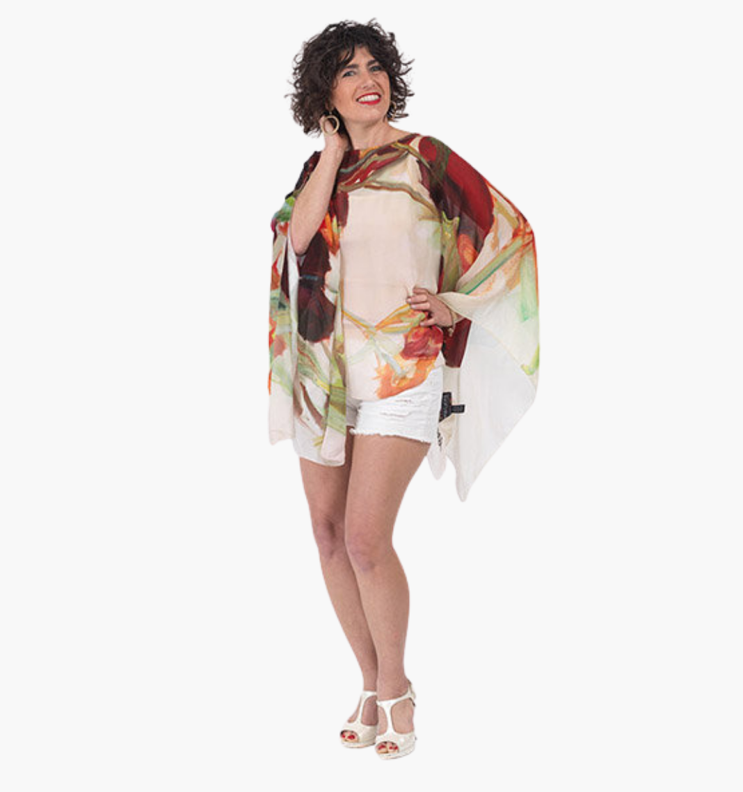 Freedom - Georgette Silk Poncho