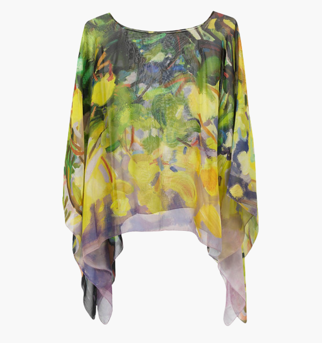 Giving Tree - Georgette Silk Poncho