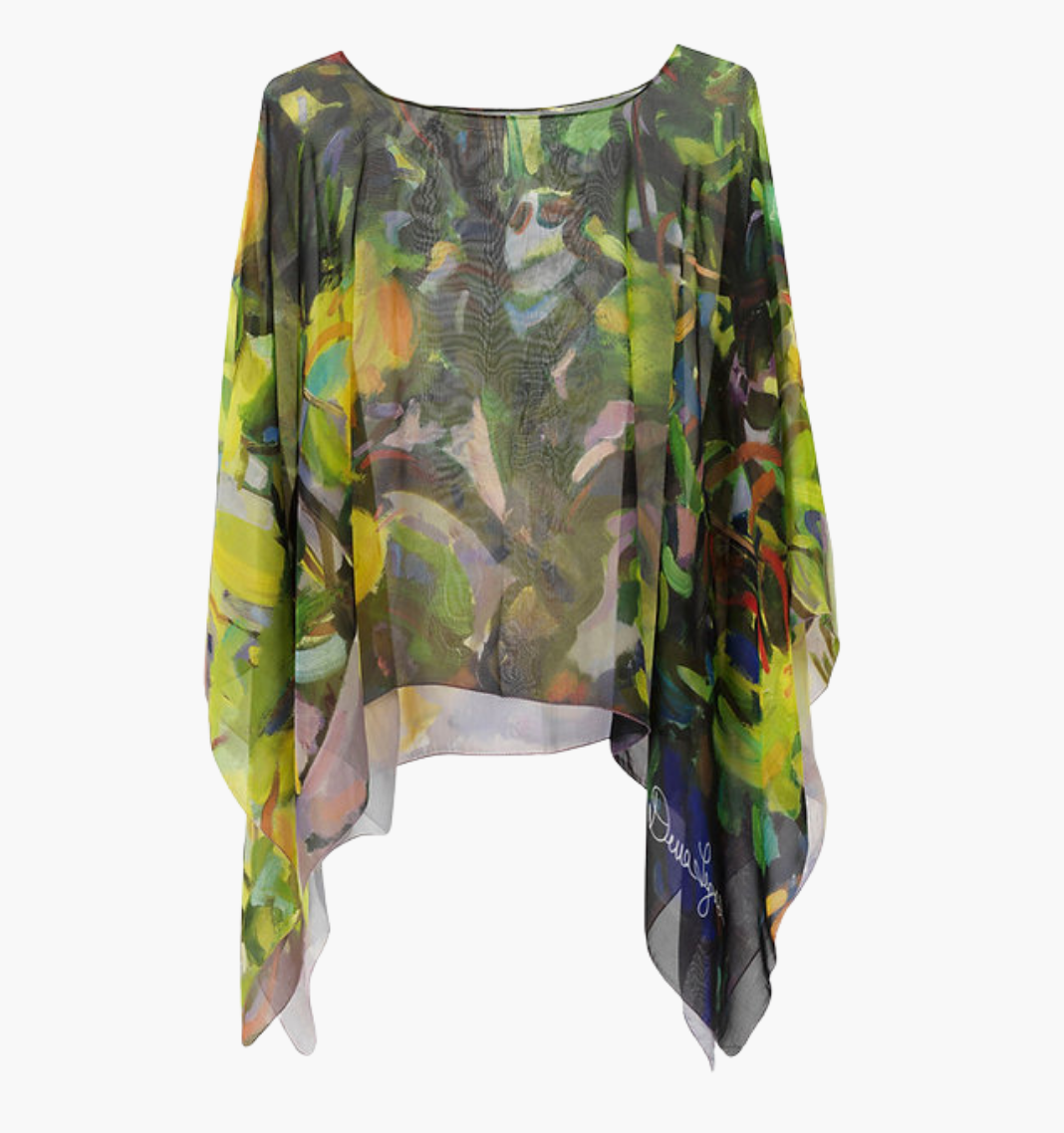 Giving Tree - Georgette Silk Poncho