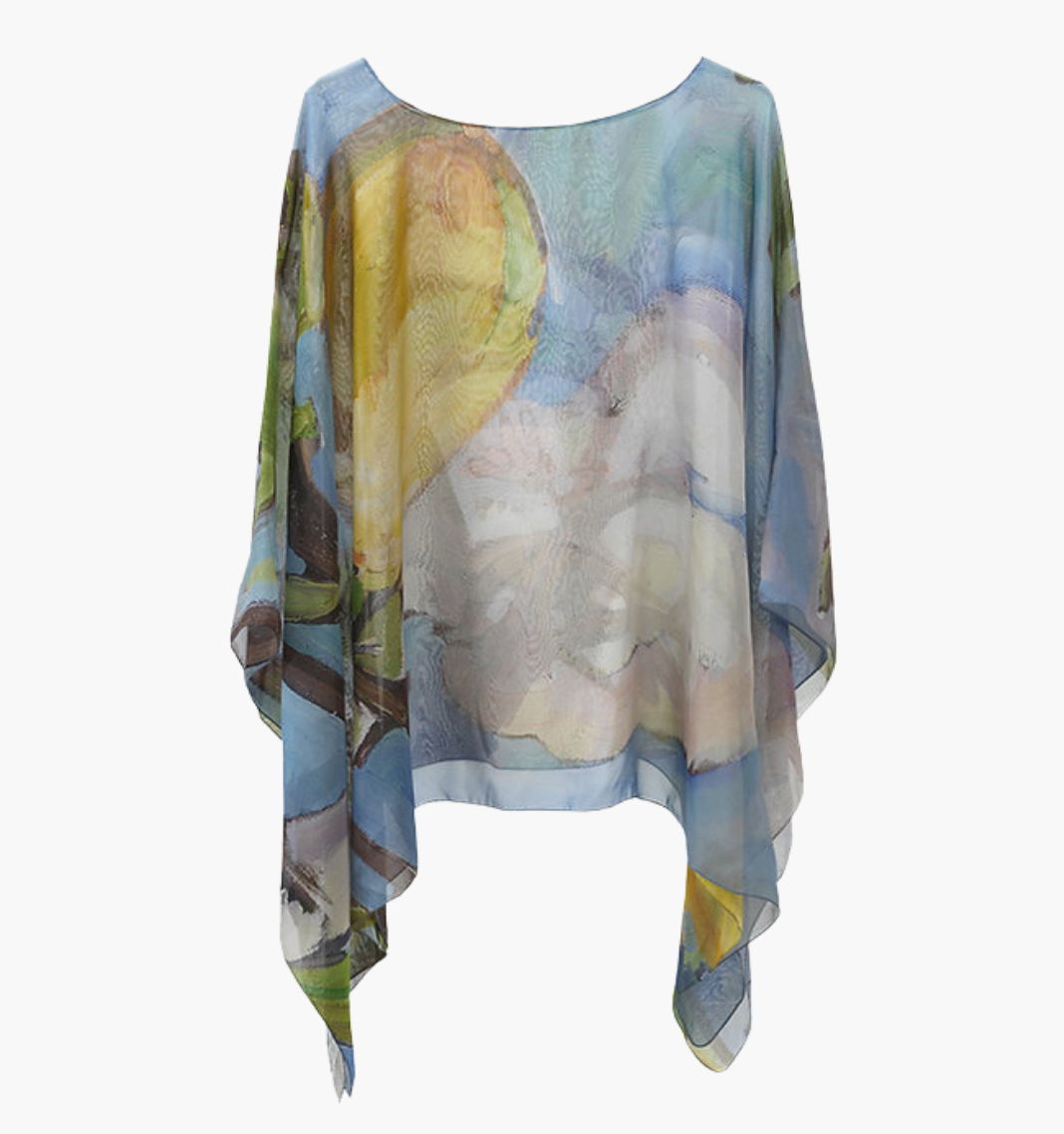 Lovely Lemons - Georgette Silk Poncho