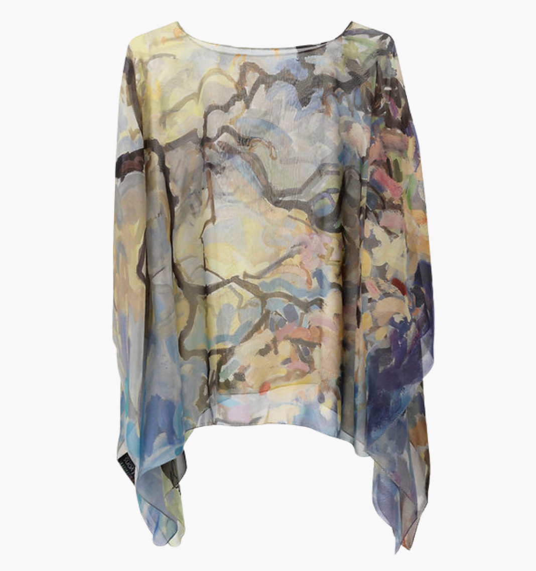 Springtime - Georgette Silk Poncho