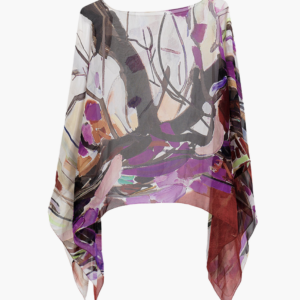 Weeping Cherry - Georgette Silk Poncho
