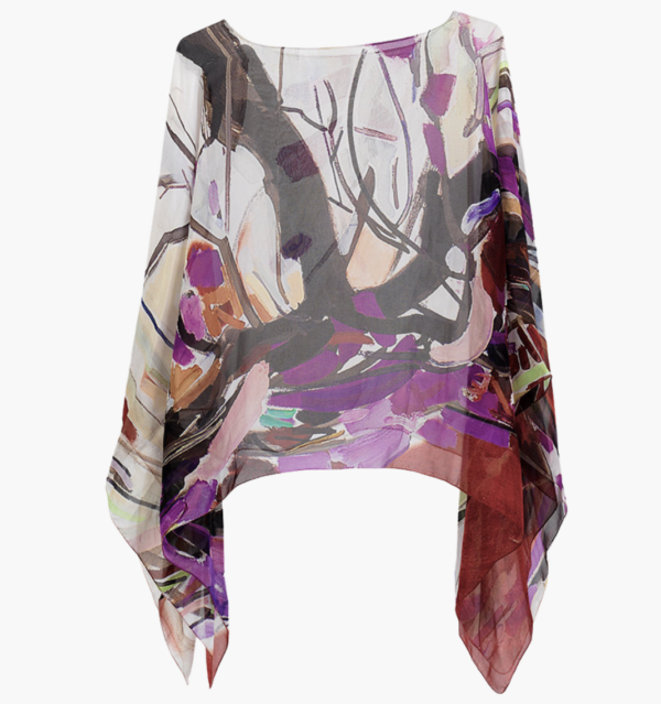 Weeping Cherry Georgette Poncho