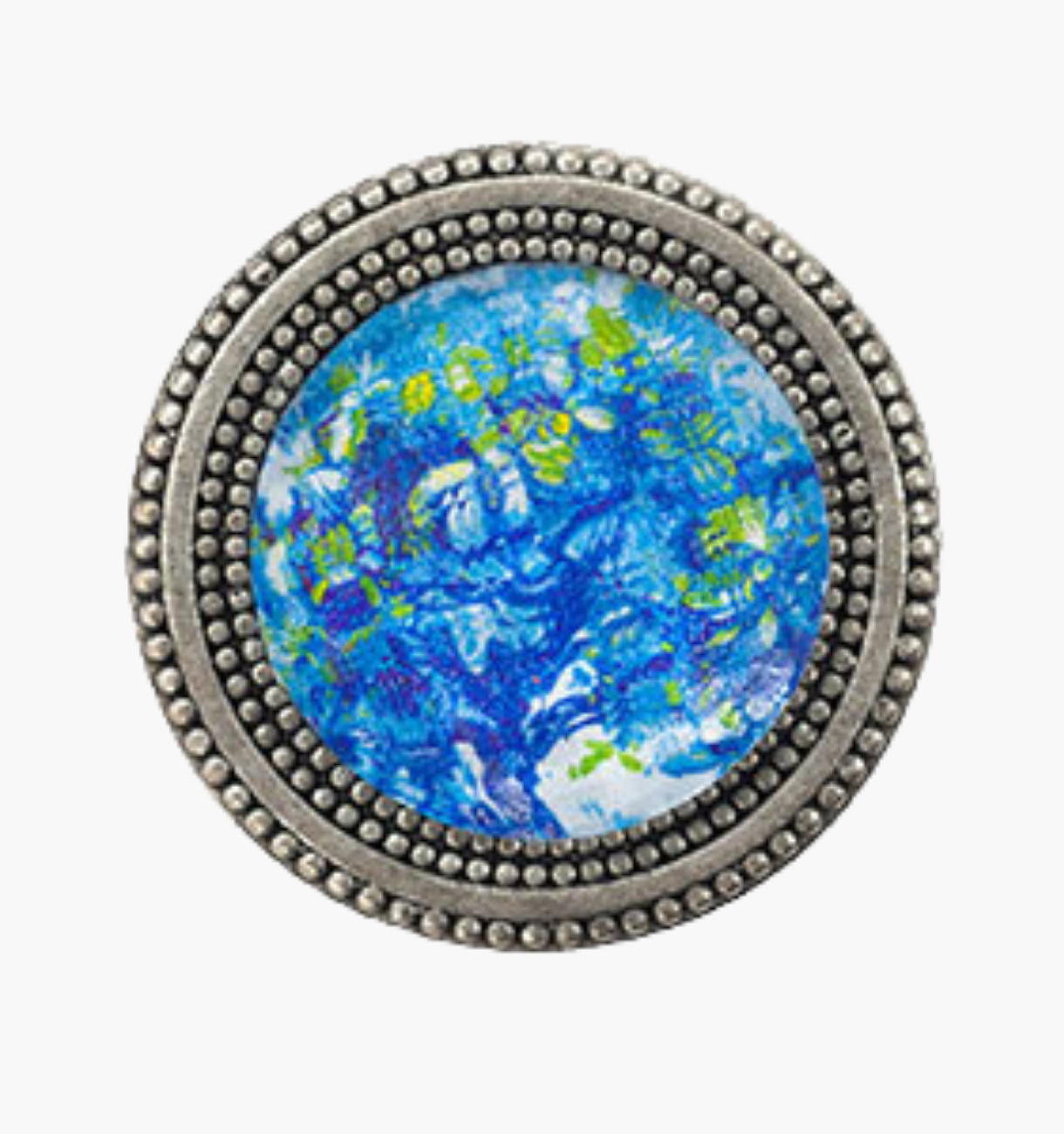 Turquoise Maya Silver- Magnetic Pin