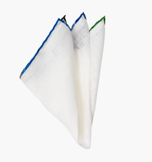 White Linen Pocket Square