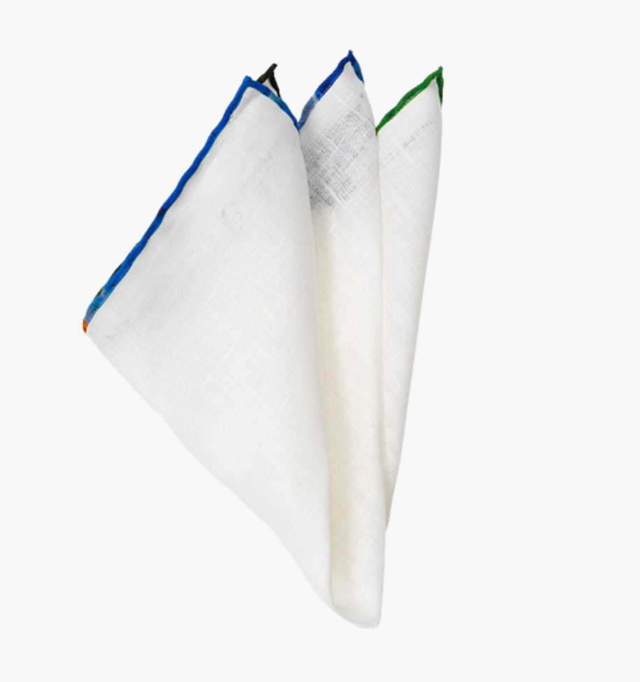 White - Linen Pocket Squares