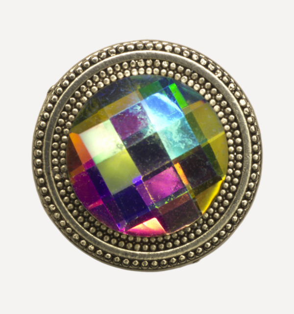 Rainbow Crystal Gold Magnetic Pin