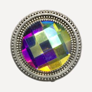 Rainbow Crystal Silver Magnetic Pin