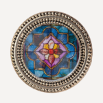 Sacred Windows Silver - Magnetic Pin Blue