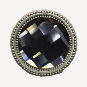 Smoky Crystal Silver Magnetic Pin