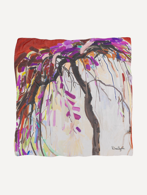 Weeping Cherry - Georgette Silk Scarf