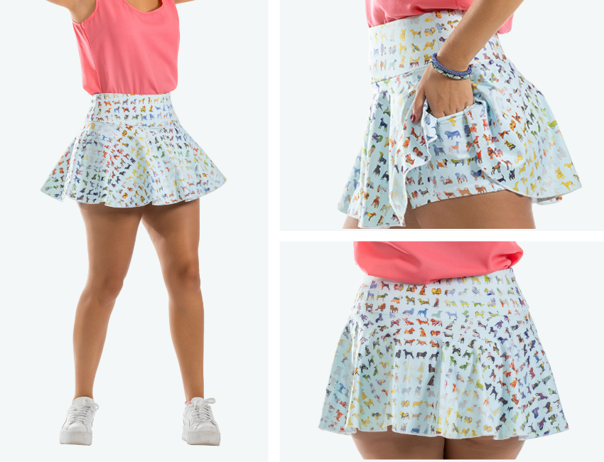 Blue color Tennis Skorts