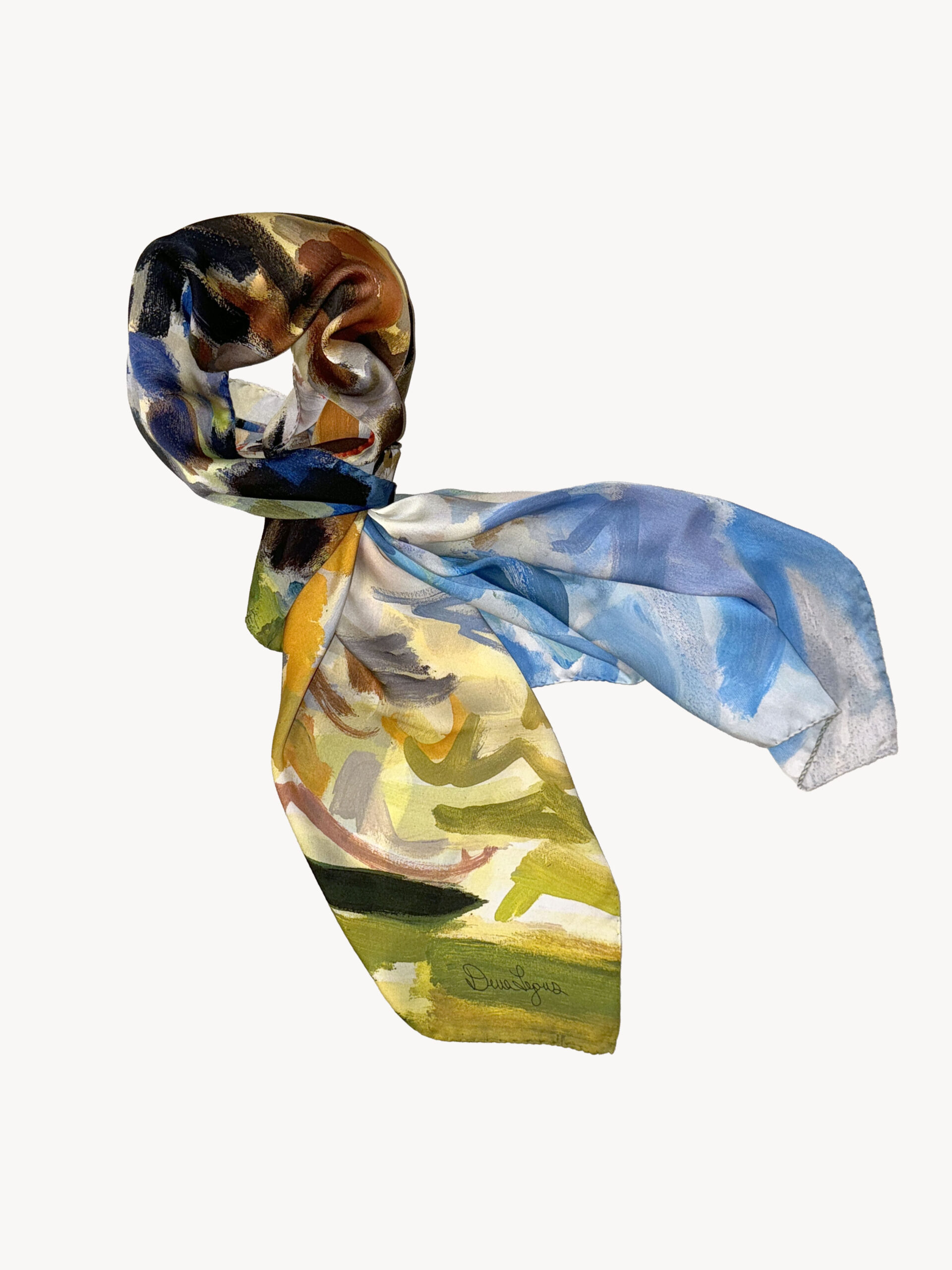 Springtime- Silk Charmeuse Scarf