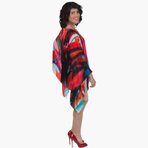 Fiery - Charmeuse Silk Poncho
