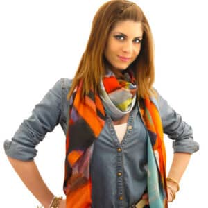 Fiery - Silk Charmeuse Scarf