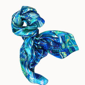 Tidal Wave- Silk Charmeuse Scarf